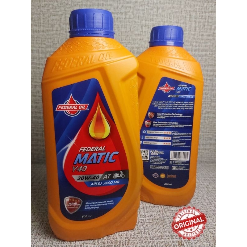 OLI FEDERAL MATIC Y40 20W-40 800ML API SJ JASO MB - FEDERAL OIL