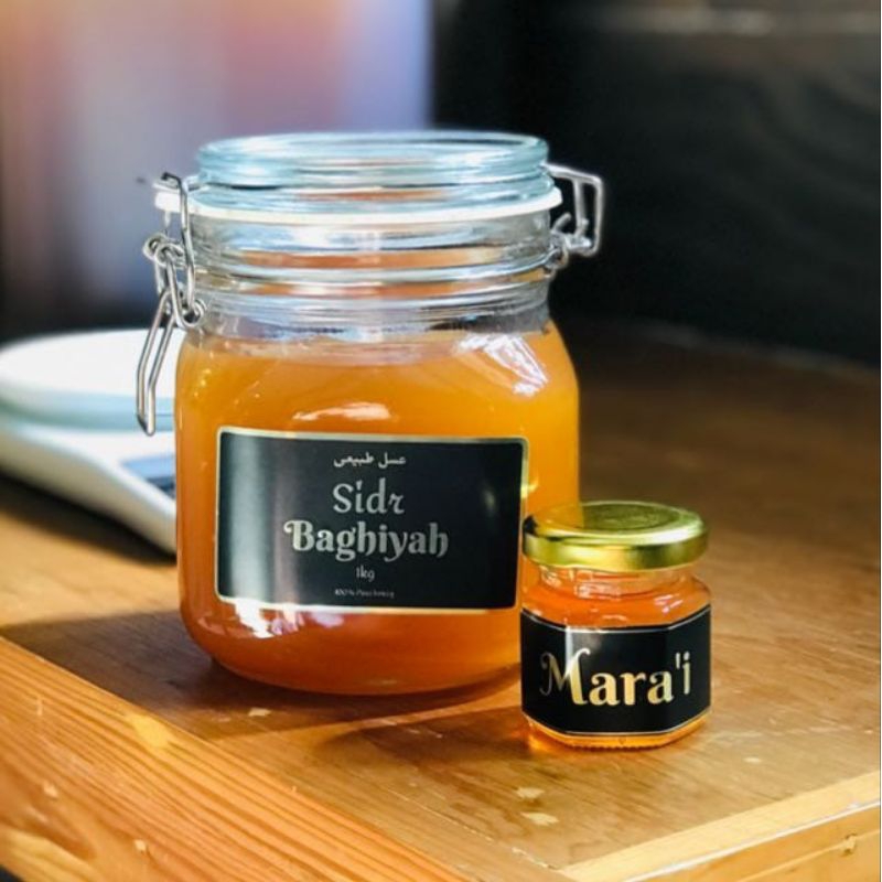 

Madu Yaman Baghiyah 1kg free 50 gr mara'i
