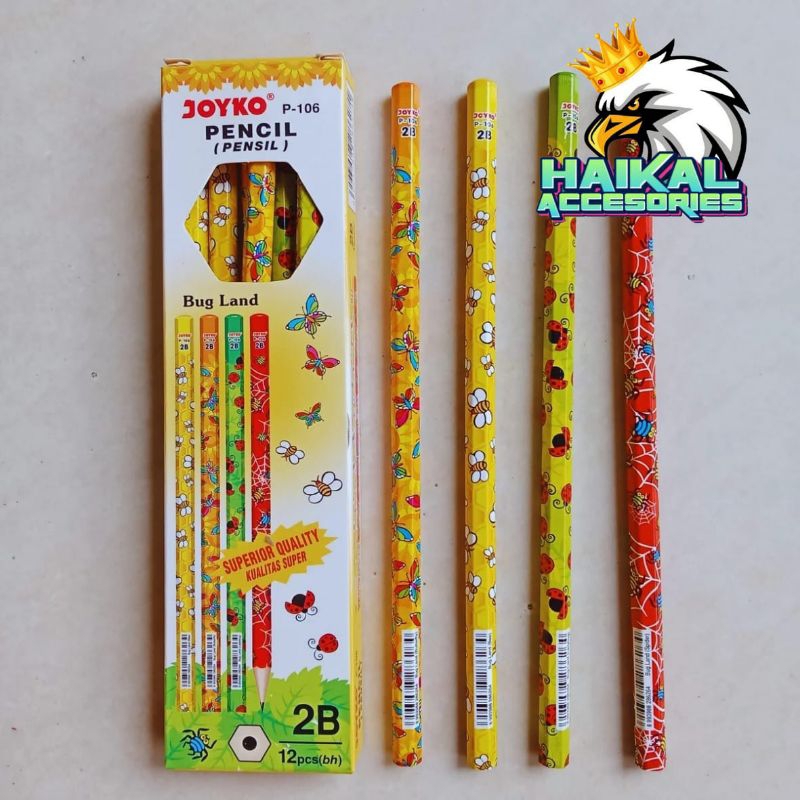 

Pensil Joyko 2B P-106 Perlusin Isi 12pcs Paket Hemat Untuk Usaha