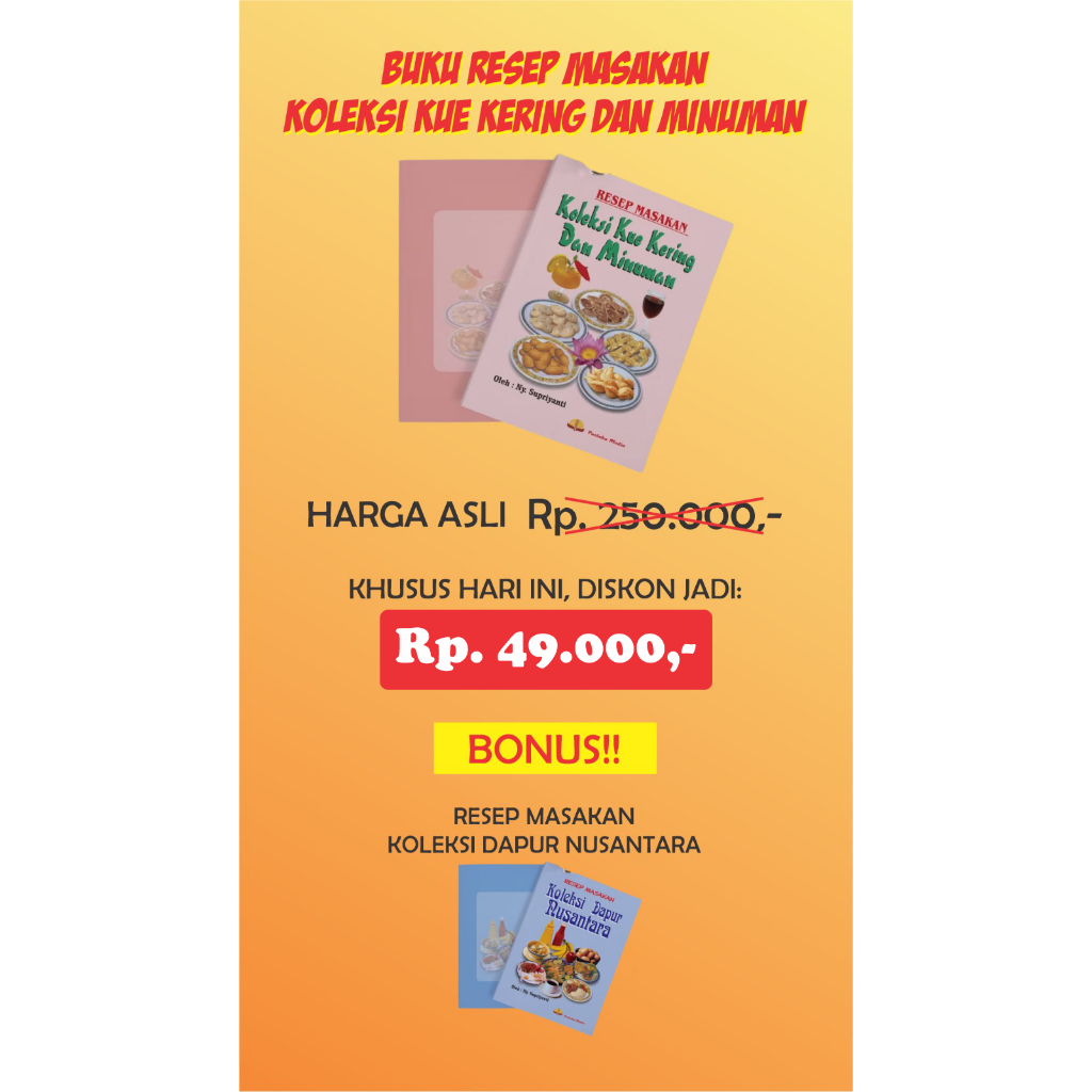 buku resep kue kering bonus resep masakan nusantara