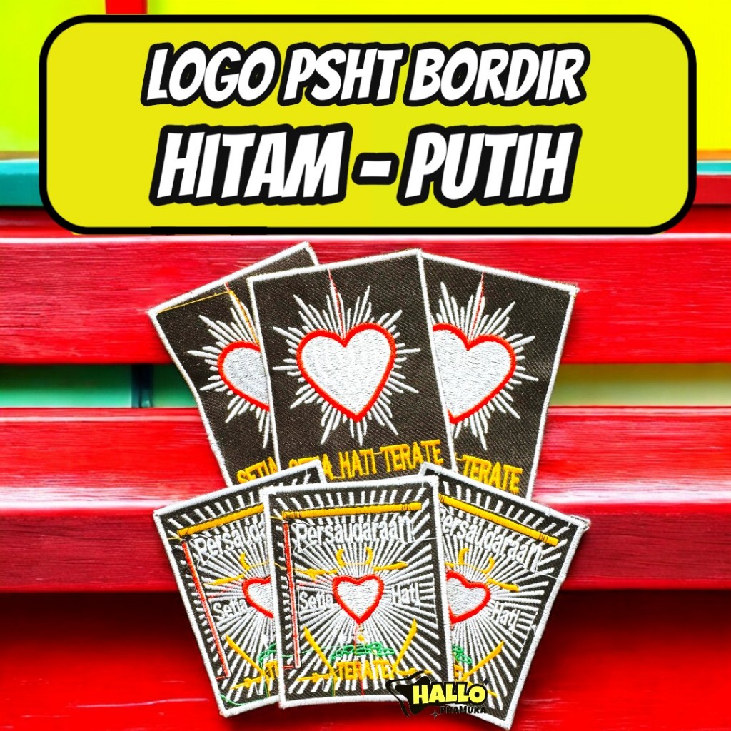 Badge logo psht bordir / logo psht putih / logo psht hitam