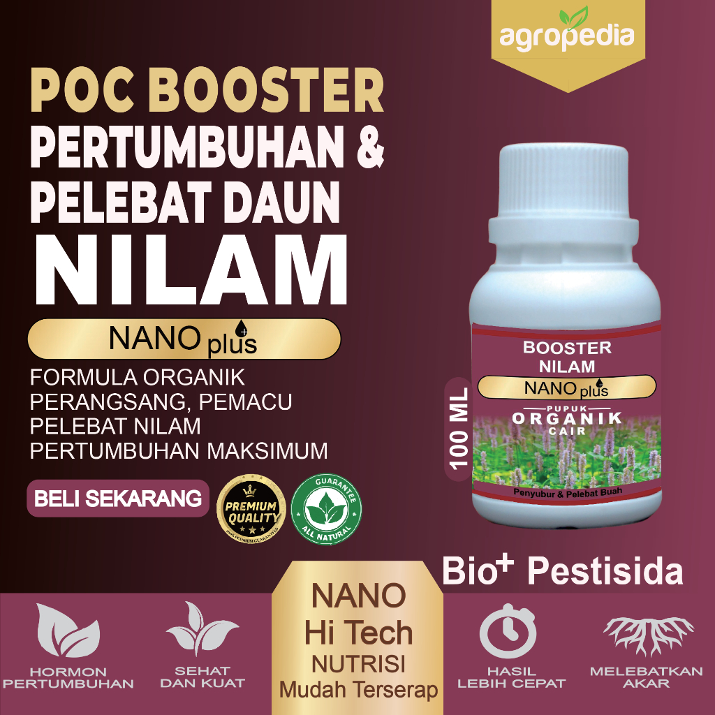 AMINO BOOSTER Pupuk Nilam, Perangsang Nilam, Pupuk Pelebat Daun Nilam, Pupuk Penyubur Nilam, Anti Ha