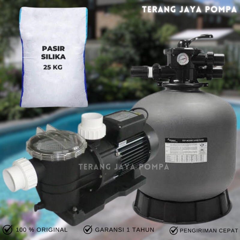 Mesin Pompa Kolam Air Kolam Renang 1HP + Sand Filter 16” Paket Kolam Renang