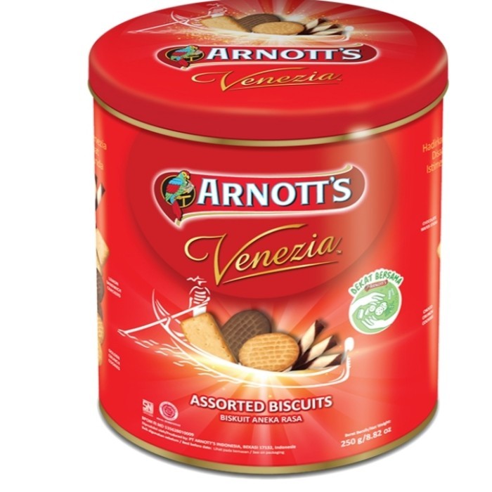 

Arnotts venezia assorted biskuit kaleng 250 gram