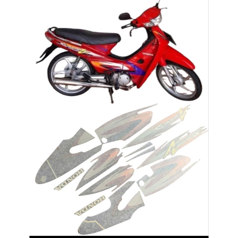 Striping stiker sticker Honda Supra V original Merah