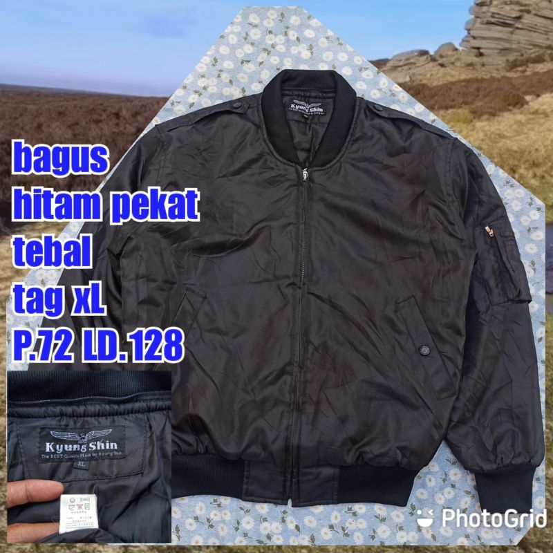 jaket work kerja casual bomber hitam tebal murah