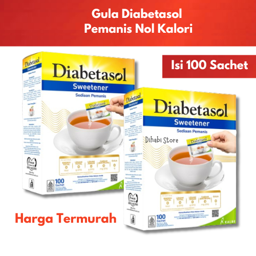

Diabetasol Zero Calorie Sweetener - Isi 100 sachet - Pengganti Gula Tanpa Kalori