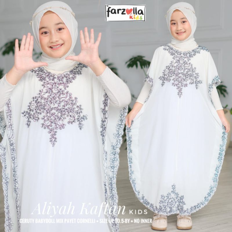 ALIYAH KAFTAN KIDS GAMIS KAFTAN ANAK PEREMPUAN BAJU LEBARAN ANAK PEREMPUAN USIA 5-8 TAHUN TERBARU 20