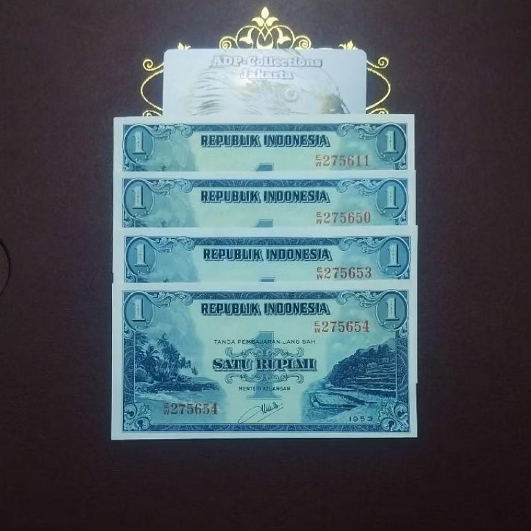 Uang kuno 1 rupiah pemandangan alam 1953