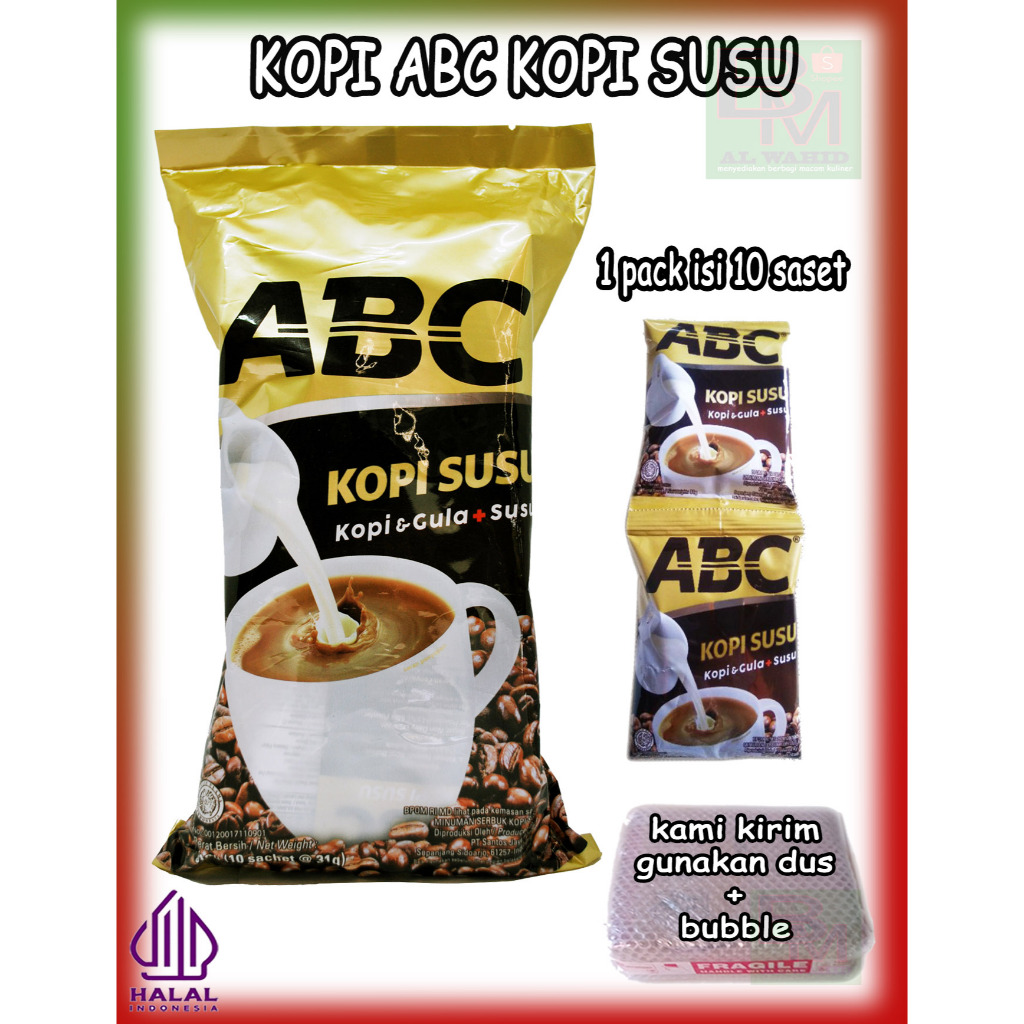 

Kopi ABC susu 1 pack Isi 10 Saset