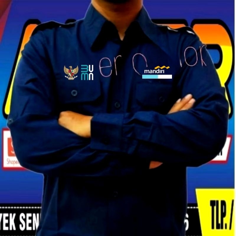 kemeja Bank mandiri Baju bank mandiri seragam Bank mandiri pdh Bank mandiri pdl bank mandiri kemeja 