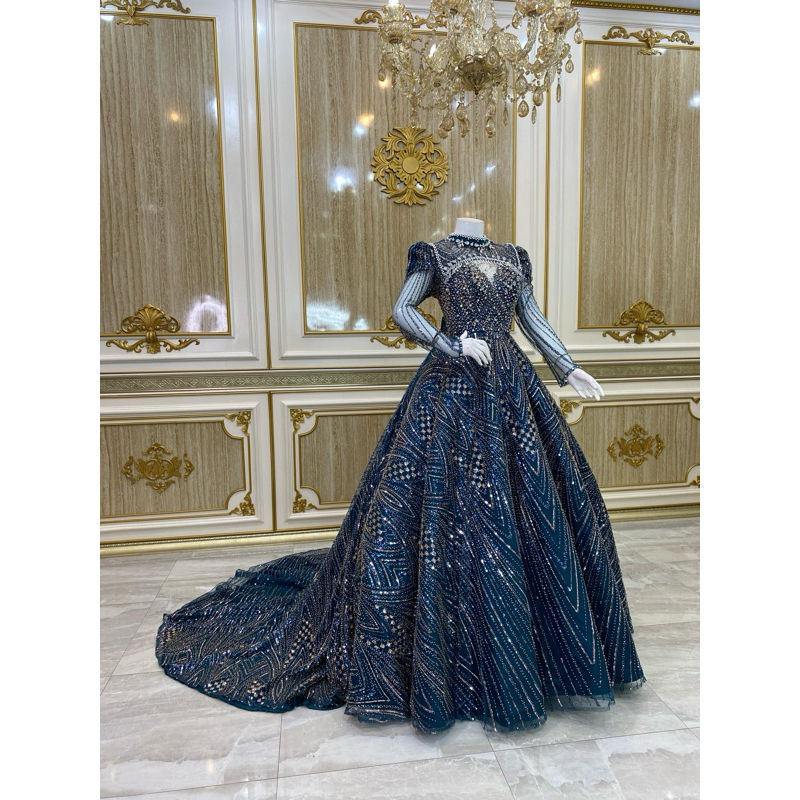 GAUN BARBIE PENGANTIN SUPER MEWAH/BAJU WEDDING JUMBO MODERN /GAUN PENGANTIN MUSLIM EKOR /KEBAYA AKAD