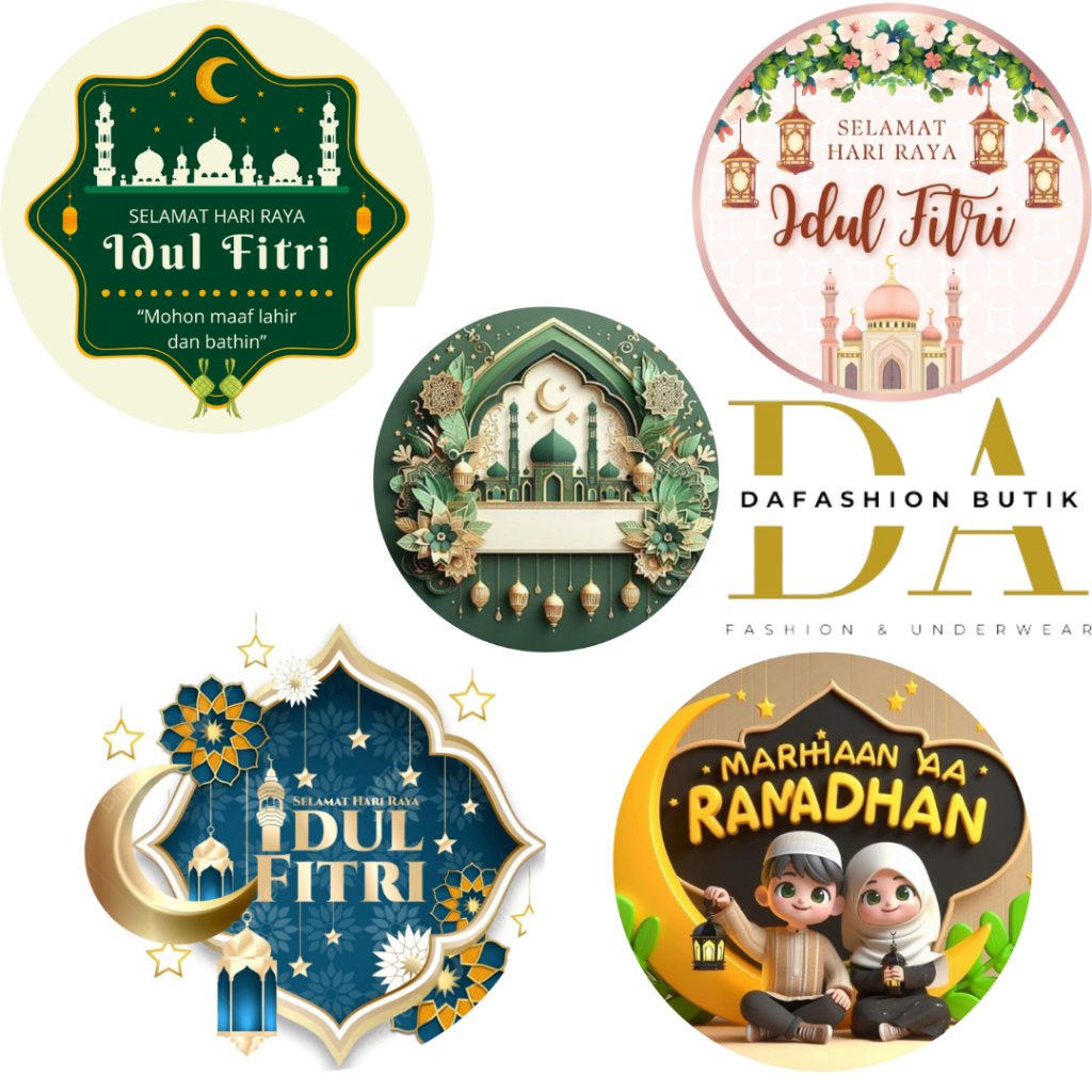 

100Pcs Sticker Bulat Idul Fitri | Sticker TOples | Sticker Hampers diameter 4,5cm
