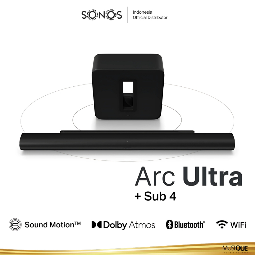 Sonos Arc Ultra Soundbar with Sonos Sub 4 Wireless Home Theater System - Black