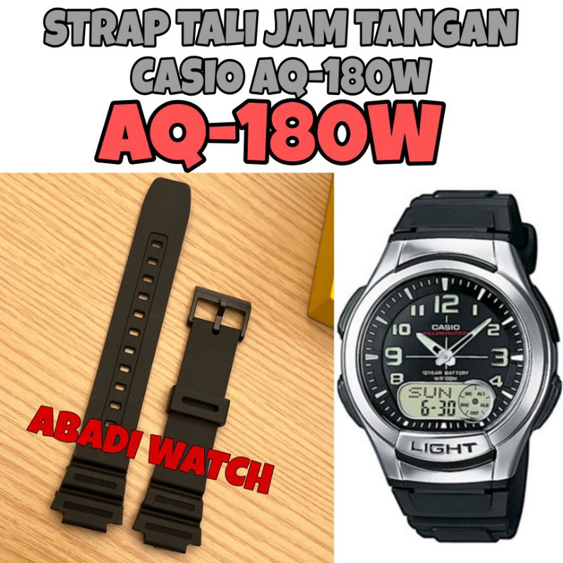 Strap Tali Jam Tangan Casio AQ-180W AQ-180 AQ 180W AQ 180 AQ180W AQ180 RUBBER CASIO Karet