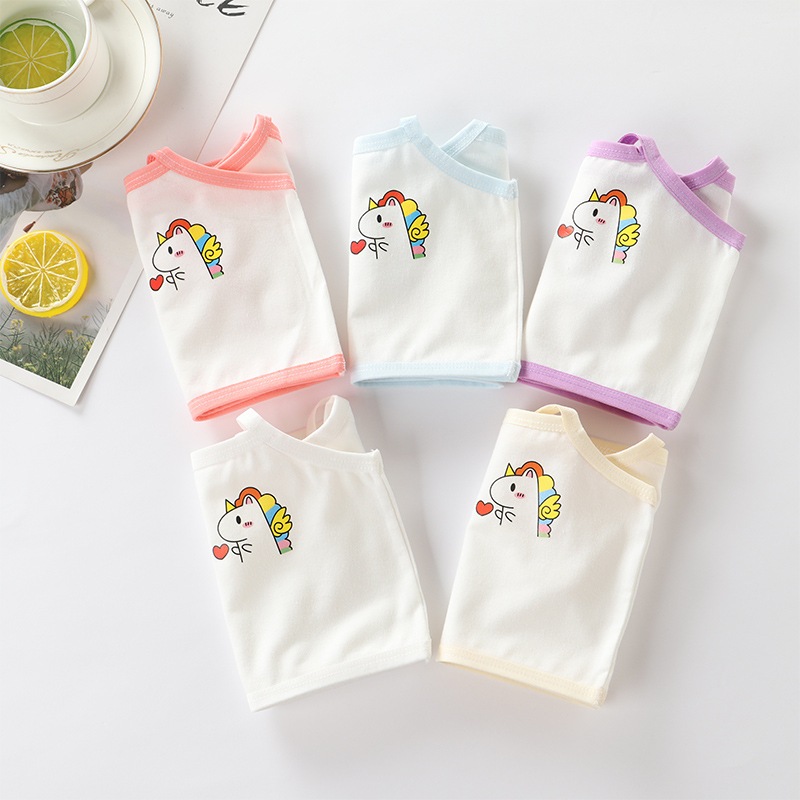 MS9 Pakaian Dalam Miniset Mini Set Motif Unicorn Polos Putih List Warna Sd Smp Bra Anak Remaja Katun