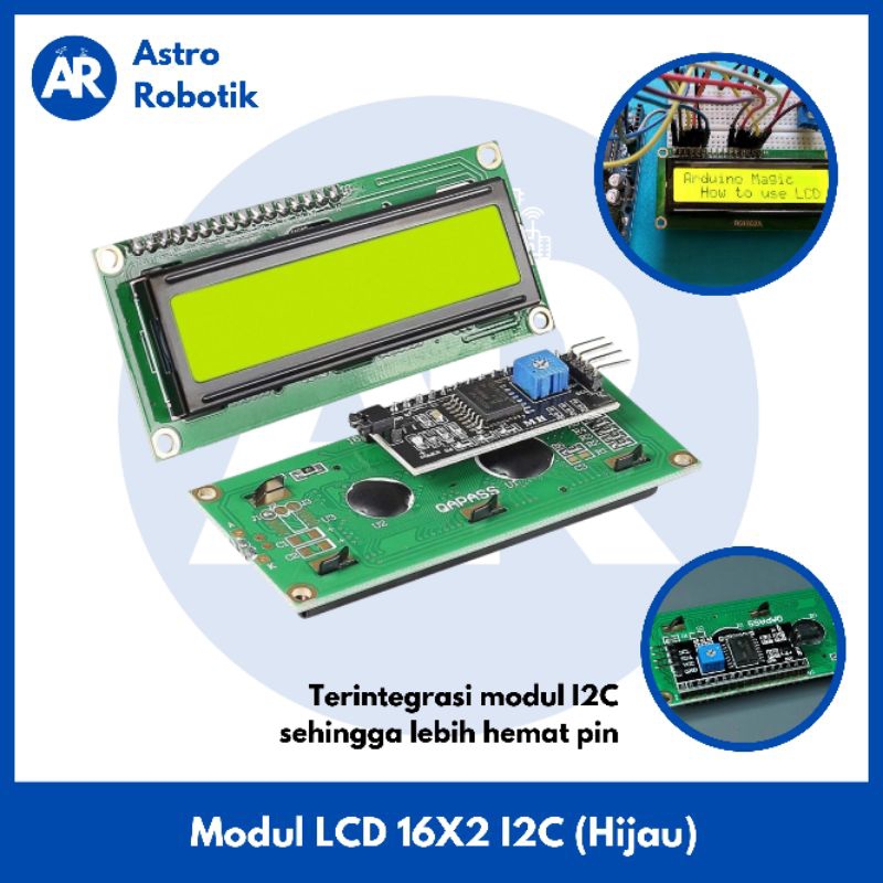 Modul LCD 16x2 I2C (Hijau)
