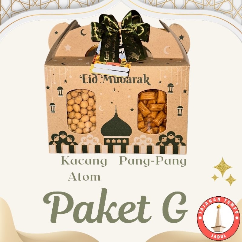 

(Ready Stock) Hampers Lebaran Paket G Dua Toples Kacang Atom & Pang-Pang Kroma Snack Cemilan Jajajan Jadul