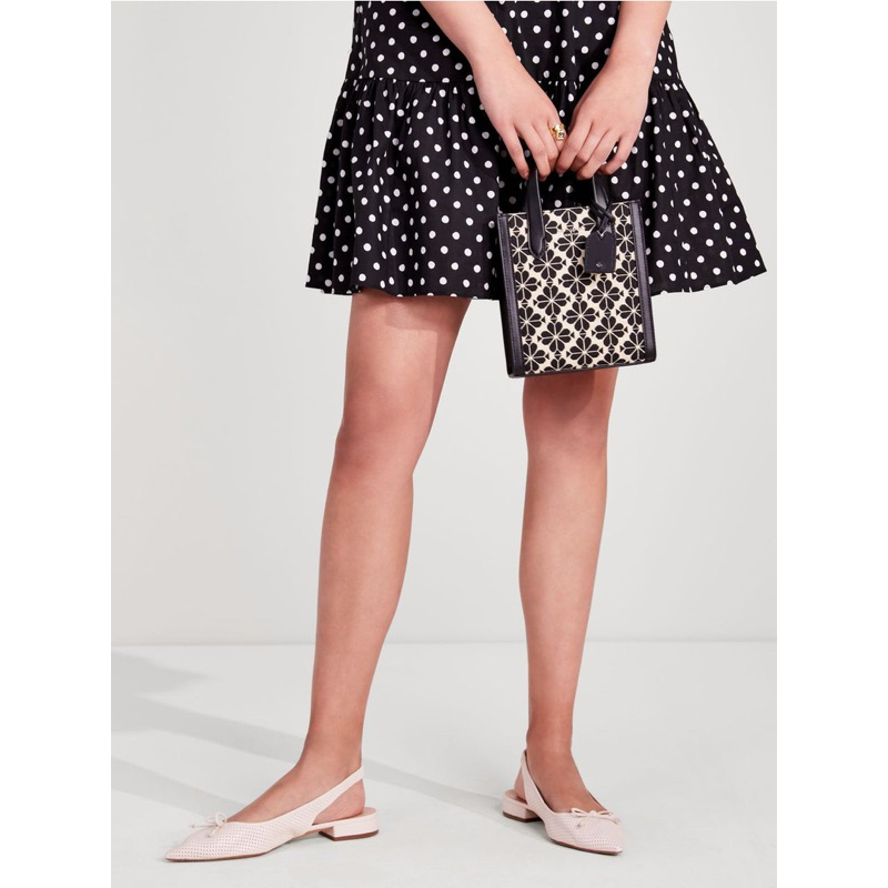 KS Flower Jacquard Manhattan Mini Tote - NAVY