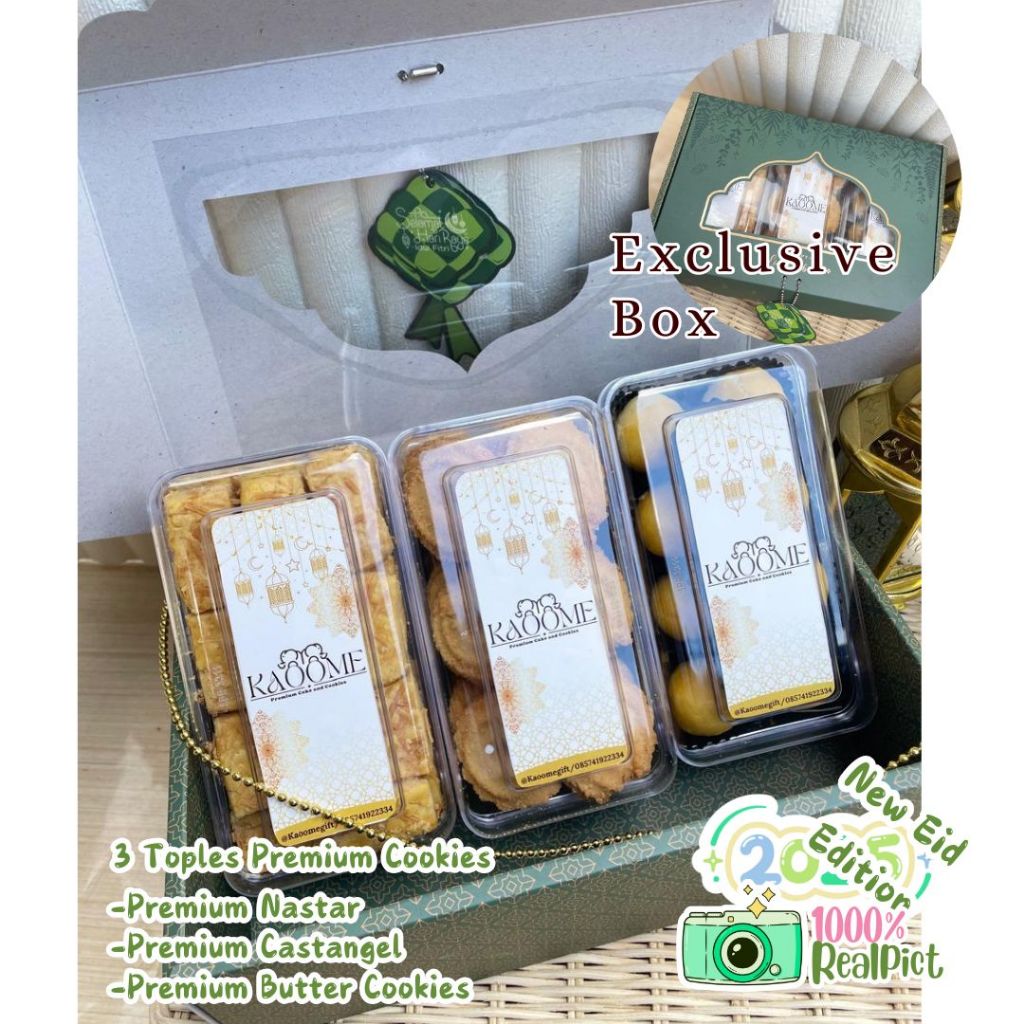 

PREMIUM Hampers Lebaran Eid Mubarak Parcel Nastar Kastangel