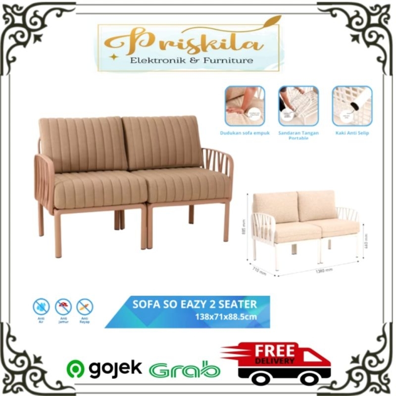 sofa olymplast 2 Seater/ sofa olymplast 2 dudukan / sofa plastik olymplast/ so eazy / furniture Pale