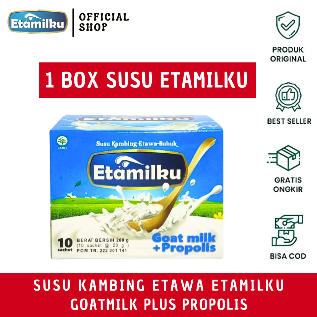 

ETAMILKU - Susu Kambing Etawa Goat Milk Plus Propolis Beepollen Madu Original | Untuk Nyeri Sendi, Asam Urat, Sesak Nafas, Asma TBC