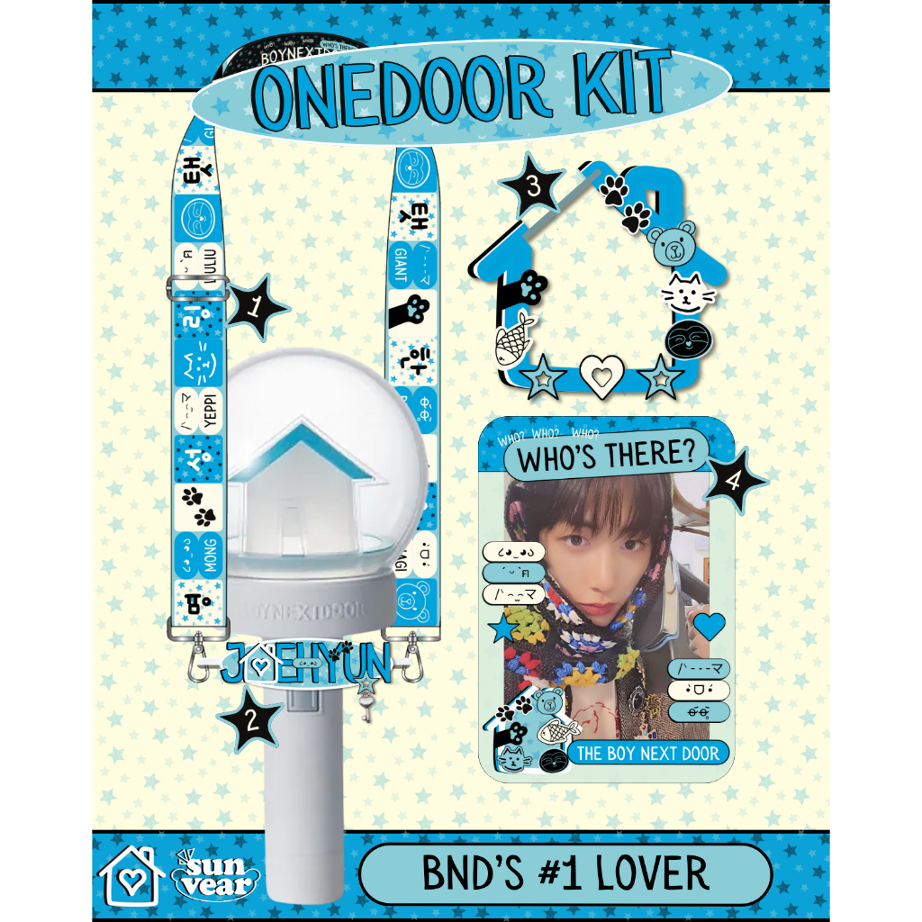 ONEDOOR Kit - BOYNEXTDOOR Concert Kit - Lightstick Body Strap | Deco Tag | Photocard Holder | Carabi