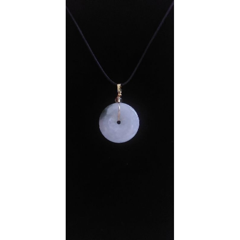 liontin donut putih, jadeice, giok asli ,giok burma