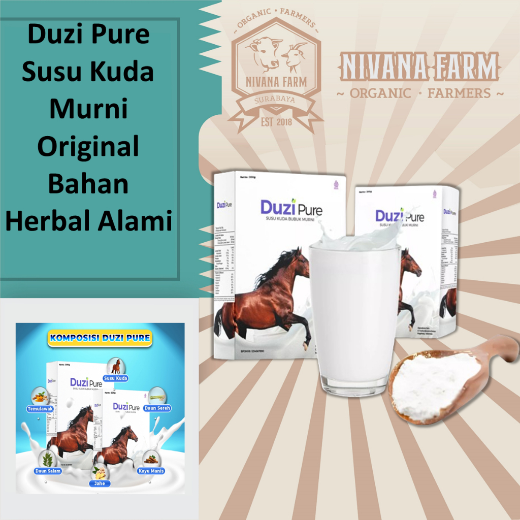 

Duzi Pure Susu Kuda Murni Original Bahan Herbal Alami 200 Gram
