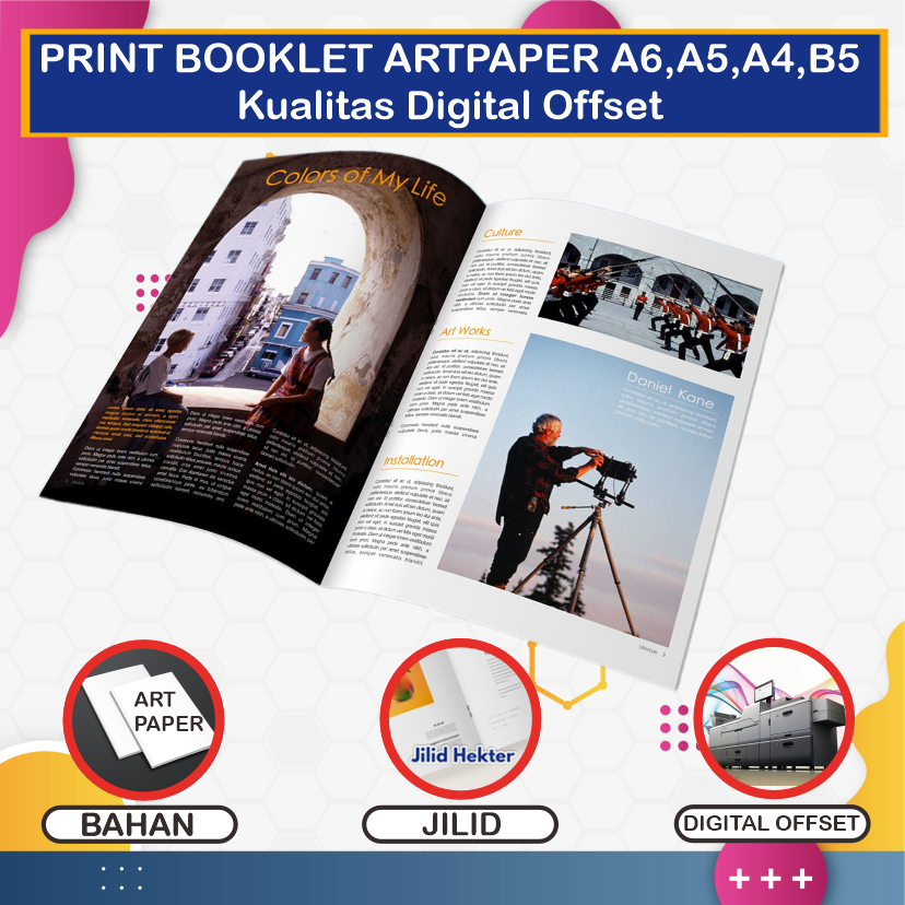 

CETAK BOOKLET / PRINT BOOKLET FULL COLOR ART PAPER A4 B5 A5, STAPLES TENGAH