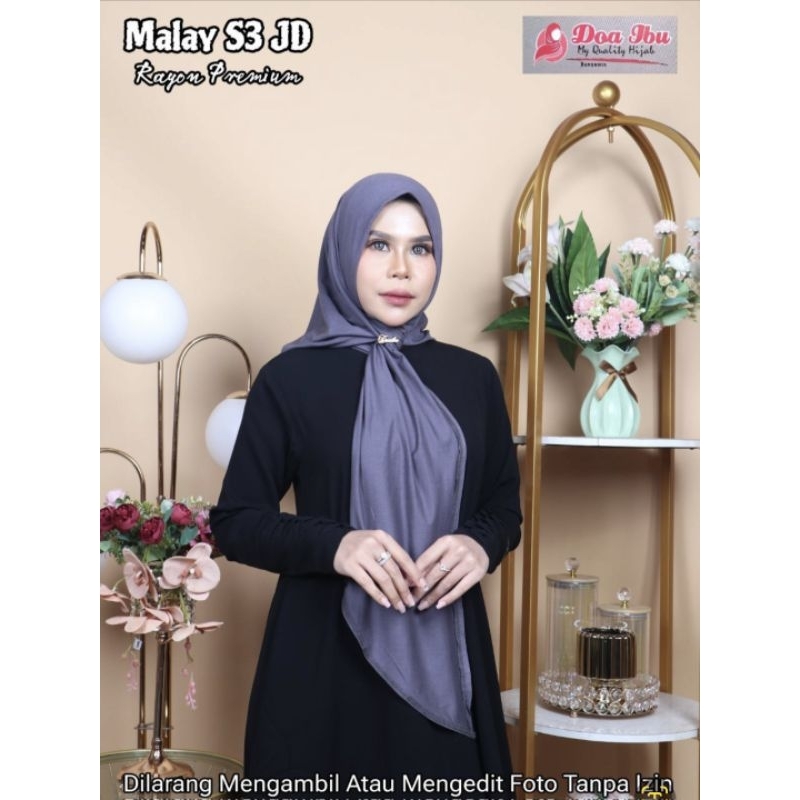 286 hijab instan Malay s3 Rayon jahit dagu DOA IBU standart FREE BROSS ory by Bu Nyamin