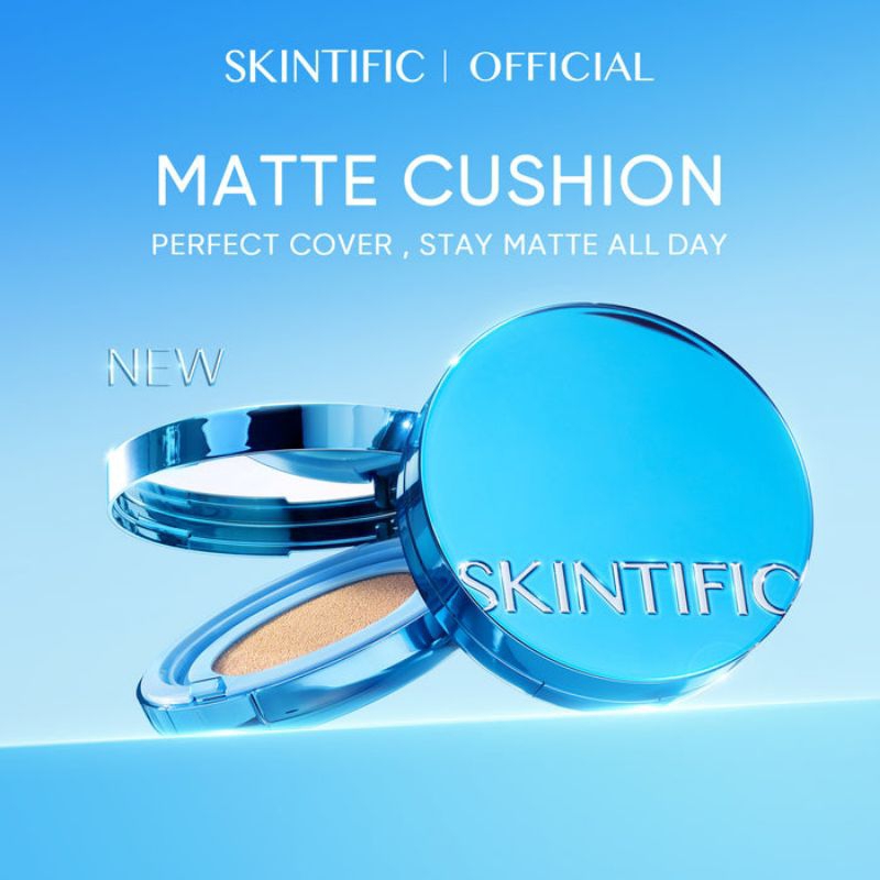 SKINTIFIC CUSHION MATTE BIRU