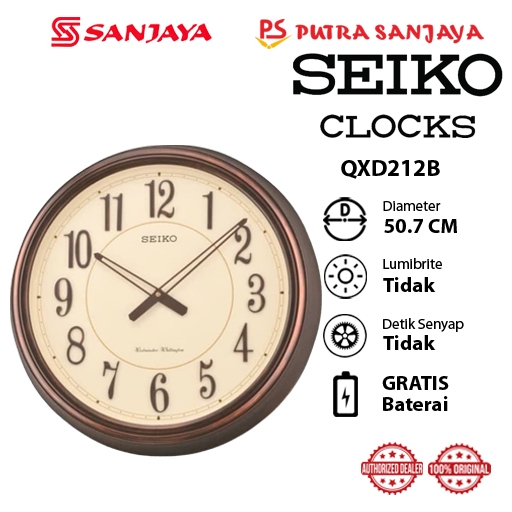 Jam Dinding Bulat Seiko QXD212B Analog Original