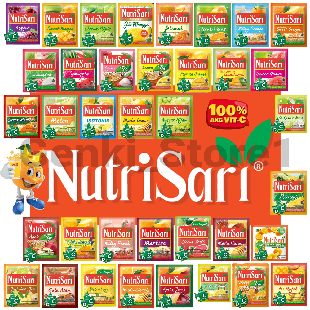 

NUTRISARI RENCENG ALL VARIANT RASA [1 RENCENG = 10 BUNGKUS] MINUMAN SERBUK ANEKA RASA