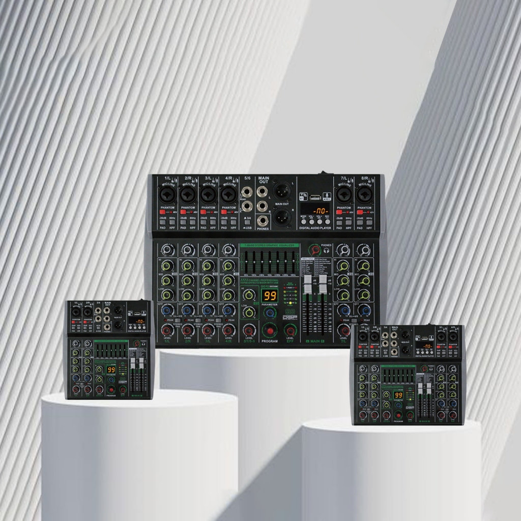 AIBEDO AK 4 /6/8 Saluran Audio Mixer  Profesional Dapat dihubungkan ke catu daya mobil 12v 99 DSP US