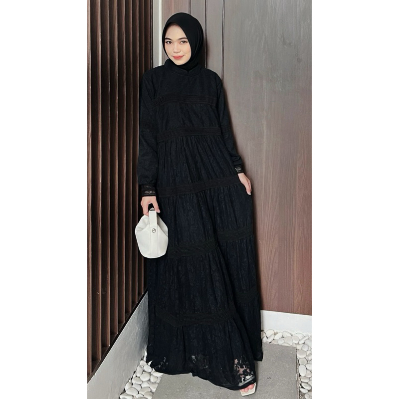 Dress bordir athayaa katun bolong