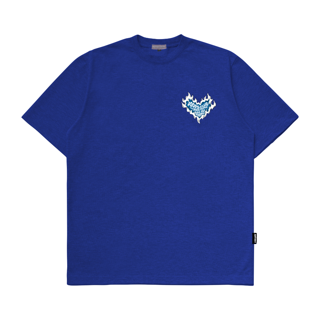 Poopcrown | Kaos Distro Pria | Biru Benhur | Flames | Combed 24S