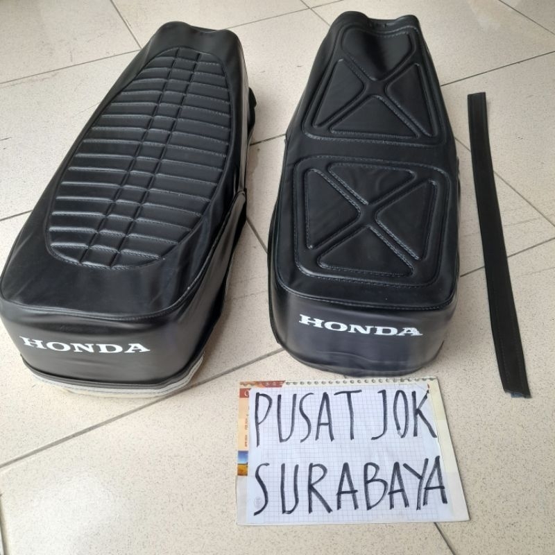 Kulit sarung cover jok honda CB 100 modifikasi kecil ramping bahan ori - sadel motor cb100