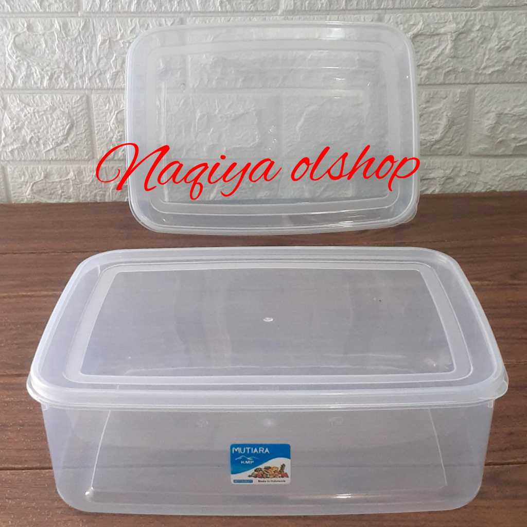 6 Pcs Kotak Donat Ukuran 3500ml Toples Makanan Wadah Plastik Bening - Penyimpanan