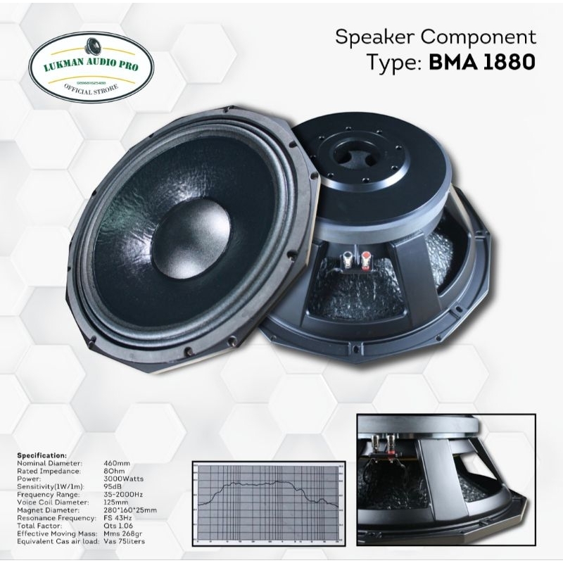 Speaker Component PD 1880 18 inch Original