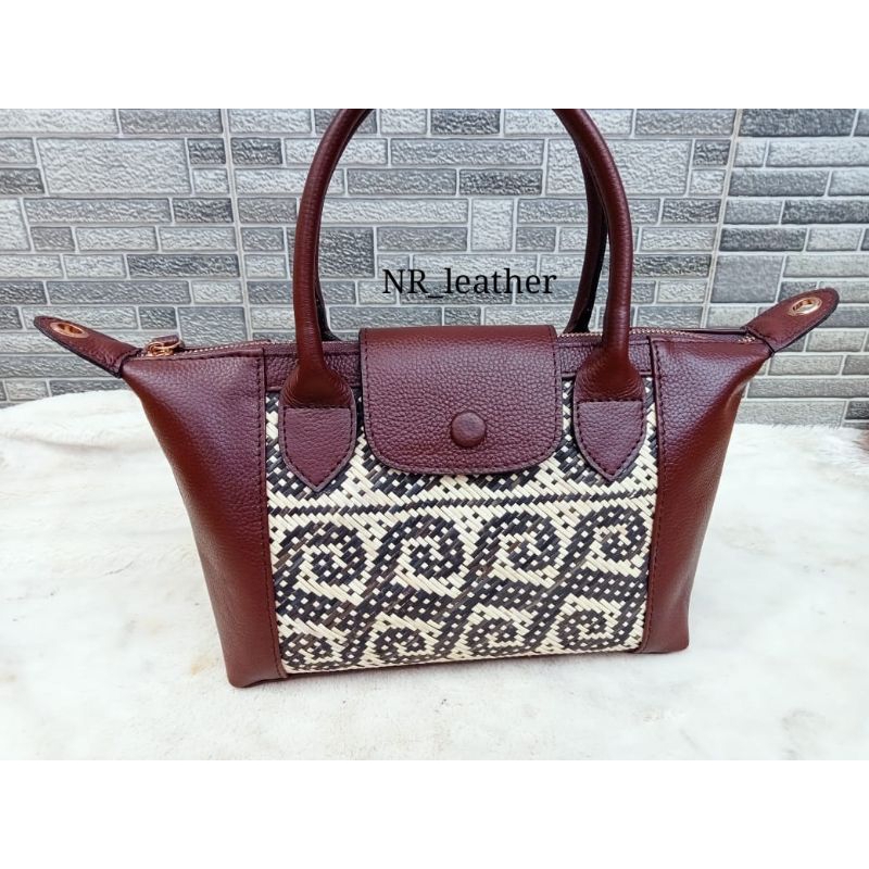 TAS LC KULIT ASLI MIX ROTAN KALIMANTAN