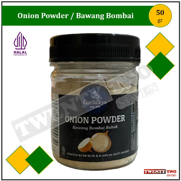 

Garlickys Bumbu Dasar Dapur Masak Bubuk Herbs & Spices PRemium Onion/ Bawang Bombay Bubuk 50gr