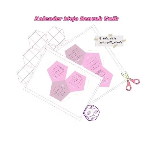 

[Printable] Kalender Meja Dadu Segilima 2025 | Kalender Unik ala Pinterest | Dadu PDF