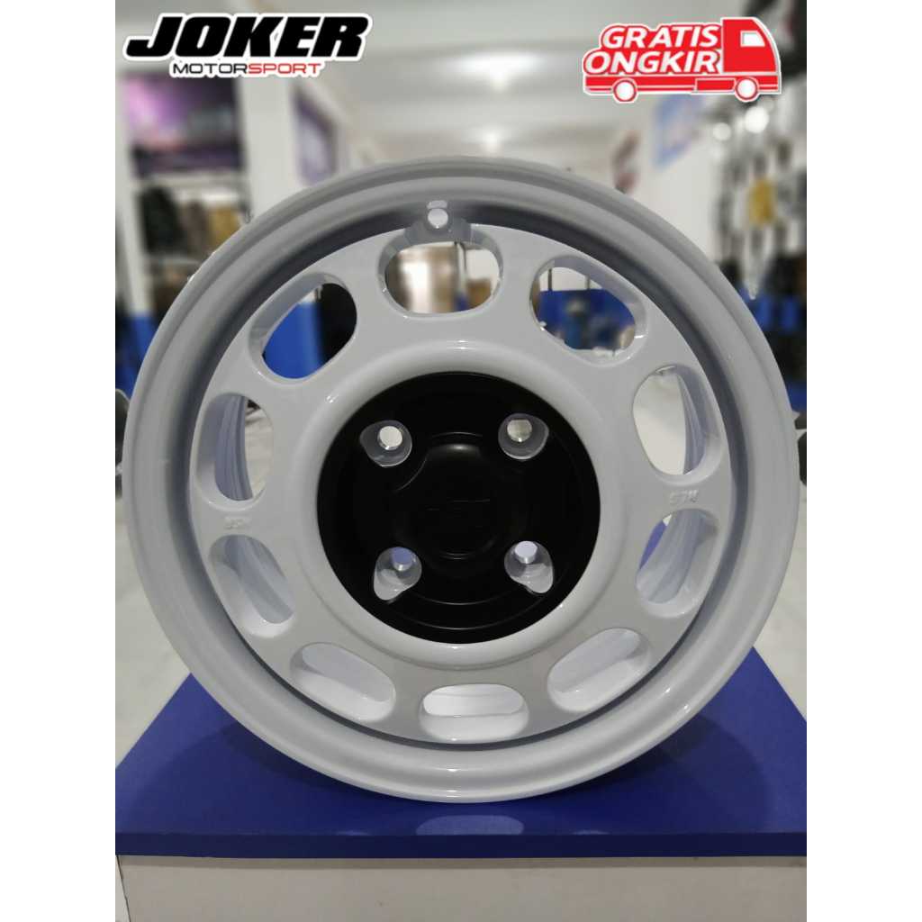 VELG RACING MOBIL AVANZA XENIA VELOZ LIVINA HSR KLG R14 PCD 4X114.3 WHITE VELG RING 14