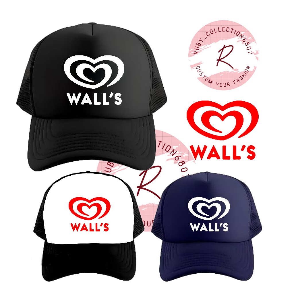 TOPI JARING WALL'S - TPI BEBAS CUSTOM SABLON SUKA" - Topi custom sablon dtf