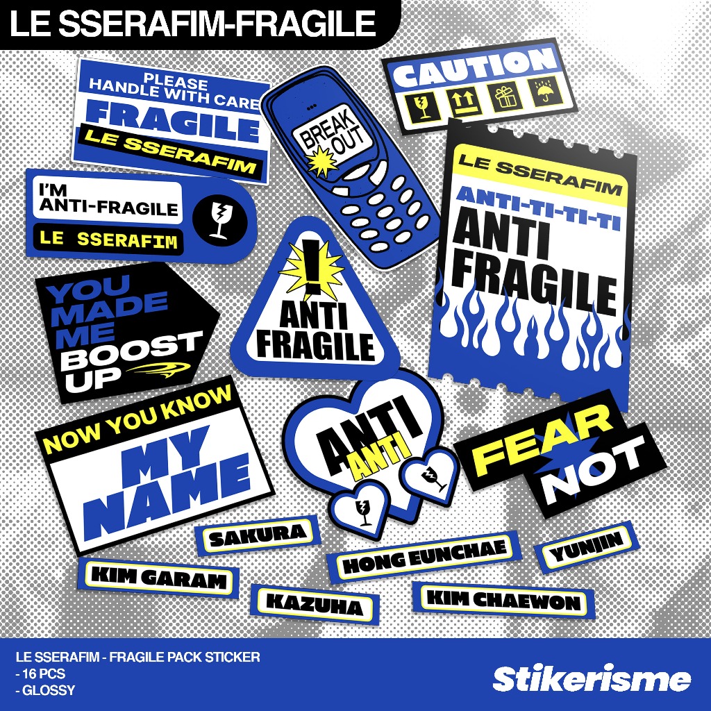 

Stiker KPOP Anti*Fr4gile Fan Made Pack