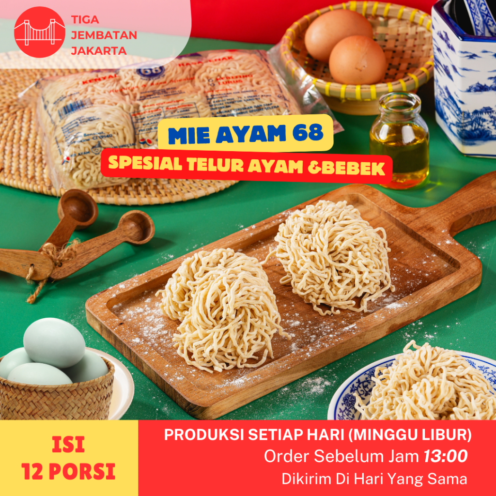 

Mie Ayam 68 Spesial Telur Ayam Telur Bebek Bakmie Mie Ayam Mentah Mi Ayam Mentah Gacoan Mie Jebew Mie Ramen