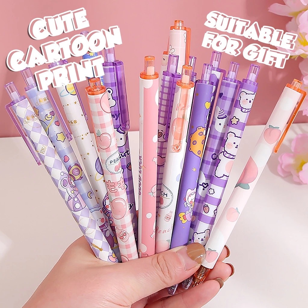 

Pulpen Gel 6pcs Pulpen 1 Pack Aesthetic Pena Gel Pulpen Coquette Mekanik Lucu 0,5mm Hitam Gel Pen Alat Tulis Bolpoin Bulpen Coquette Stationery