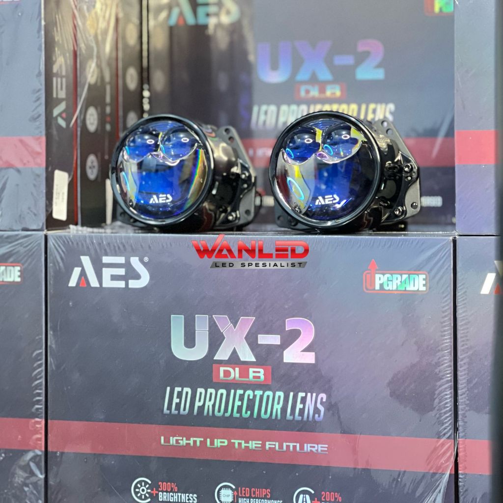 Bi lled Projector Lens DLB 3 Inch Dual Low Beam UX2 75W Bi-led Merk AES