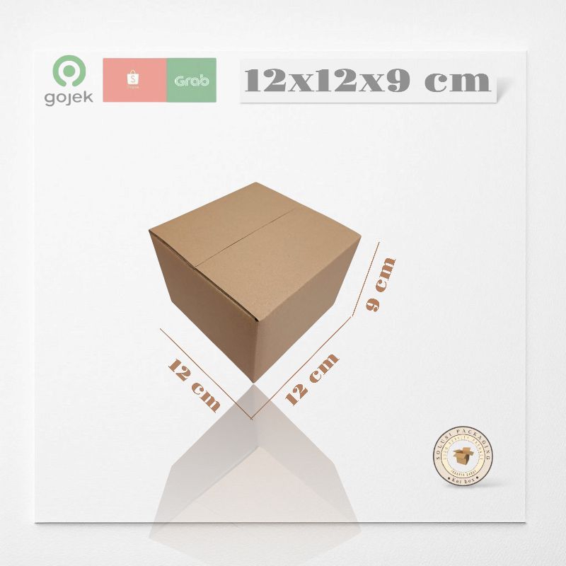 

kardus ukuran 12x12x9 cm box singel wall polos ST